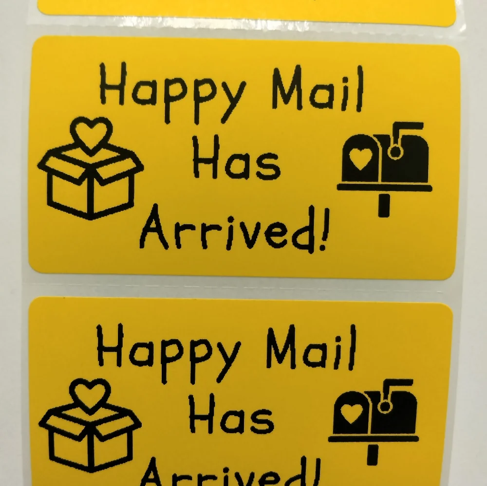 💙100 Happy Mail- Shipping Labels Thermal Packaging Stickers 2.25